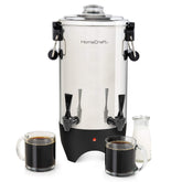 HomeCraft urna de café 45 tazas, vista frontal, ideal para grandes reuniones.
