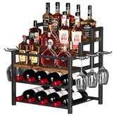 Homeiju estante de cinco niveles para botellas, ideal para exhibir tu colección en la encimera.