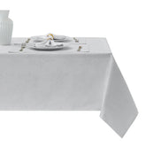 Mantel HomeJoy navidad rectangular metalizado con copos de nieve, fácil de limpiar