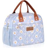 HOMESPON bolsa de almuerzo azul daisy frente, gran capacidad para comida y bebidas