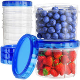 HOMETALL contenedor 16 oz con tapa azul twist para conservación de alimentos frescos