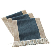HomeyHo centro de mesa rústico con franja azul, ideal para comedor