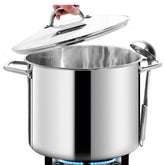 Olla HOMICHEF 16QT con base 3-ply y acabado espejo para cocción eficiente