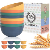 Homienly cuencos de trigo irrompibles vistos de frente; duraderos para desayunos.