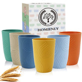 Homienly vasos de trigo, juego de 6, diseño texturizado para mesa estable