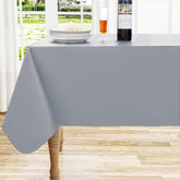 Homing mantel rectangular de vinilo gris, protección duradera para la mesa.