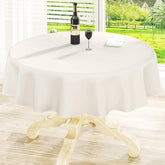 Mantel Homing redondo de vinilo impermeable beige protege la mesa durante comidas