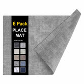 Homing salvamanteles en cuero sintético con textura lino, ideal para uso diario.