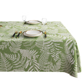 Mantel HOMOHEINI rectangular con hojas verdes, ideal para comidas al aire libre.