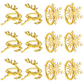 Anillo de servilleta dorado de Homotte con reno para embellecer la mesa.
