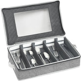 Homyfort caja cubiertos con compartimentos ajustables para ordenar utensilios.