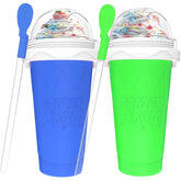 Honbuty, vaso para bebidas congeladas de doble capa, vista frontal, ideal para batidos caseros.