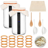 Honeydak tarro Mason 32 oz frontal mostrando capacidad y tapa para fermentar