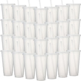 Honeydak tumbler de 60 piezas con tapa y pajilla, ideal para llevar bebidas en casa o en ruta.