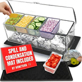 Honeyera-servidor-condimentos-frio-80oz: mantiene condimentos frescos durante eventos.