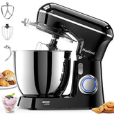 Honinst batidora de pie negra vista general, potencia estable para masas y cremas.