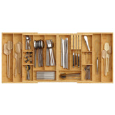 HOOBRO organizador de cubiertos en cajón ajustable para cocina ordenada
