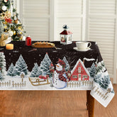Mantel Horaldaily, escena invernal, protege la mesa durante fiestas.