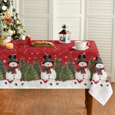 Horaldaily mantel-navidad-rectangular-arboles-nevados: ideal para cenas festivas con temática invernal.