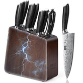 HOSHANHO juego-cuchillos-8-piezas-bloque-magnetico para cocina organizada y de fácil acceso.