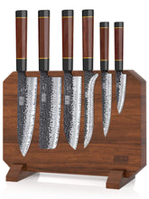Cuchillos HOSHANHO de 7 piezas con bloque magnético para almacenamiento ordenado en la cocina