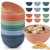 Hotec bowls 12-pack colores vivos 26oz, ideales para desayunos y comidas al aire libre.