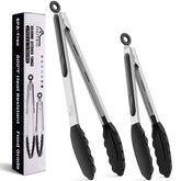 Pinzas HOTEC de 9 pulgadas, acero inoxidable, ideal para asar y voltear alimentos con precisión