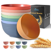Hotec tazones cereal de paja de trigo, set de 8, ideales para desayunos sin derrames.