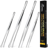 HOTEC tenazas cocina 10 pulgadas, mango texturizado para agarre seguro.