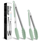 Hotec tenazas de cocina de acero inoxidable 9 pulgadas con puntas de silicona para agarre seguro