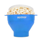 HOTPOP palomitas de microondas, cuenco azul, ideal para cine en casa