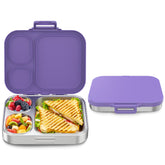 Howeemo bento para niños en acero inoxidable 304 con tres compartimentos para comidas organizadas