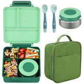 Howeemo bento para niños con 4 compartimentos, mantiene la comida organizada durante la escuela.