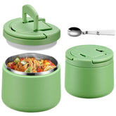 Howeemo jarro verde para almuerzo, tapa de hebilla, ideal para meriendas escolares.