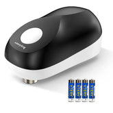 Hoyiours abre latas eléctrico sin cables, ideal para cocinas compactas.