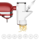 HOZODO prensa de pasta para KitchenAid mostrando espagueti listo para cocinar