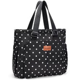 HSHRICH bolsa de almuerzo lunares blancos, exterior resistente para llevar.