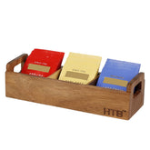 HTB caja de té de madera con asa, ideal para organizar bolsitas.