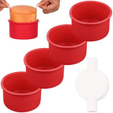 HUAKENER moldes de pastel redondo 4 piezas para pasteles uniformes y fáciles de desmoldar.