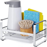 HULISEN Porta-esponjas para fregadero en acero inoxidable, mantiene las esponjas secas y organizadas.