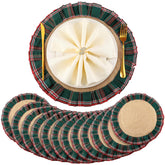 Manteles redondos HunnmingRe de 40 cm para cenas navideñas, protegen la mesa.