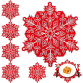 Manteles navideños de HunnmingRe con copo de nieve, ideales para Navidad.