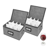 Hurzmoro caja copas 12 con interior acolchado para protección y apilado.