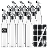 Hushee: juego de botellas de vidrio para aceite de oliva con pico para vertido controlado