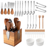Hushee soporte magnético de madera de acacia para ordenar cubiertos de queso con estilo.