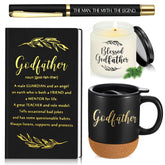 Taza Hushee para madrina con base de madera, ideal para bebidas diarias.