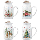 Tazas Hushee con diseño acuarela reno, ideal para desayunos festivos