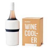 Huski enfriador de vino, enfoque en diseño premiado para servicio elegante sin hielo.