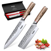 Huusk cuchillo chef de 8 pulgadas, afilado y versátil para cortar carne y hierbas con precisión.