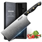 Huusk cuchillo Damascus 7 pulgadas, corte de carne preciso y eficiente